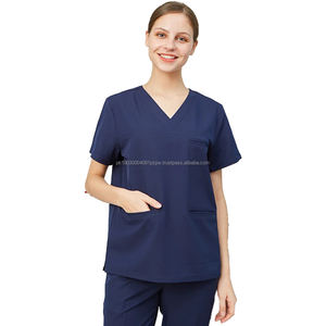 Matériau en tissu extensible 4 voies respirant pour ensemble de costume de gommage uniforme d'hôpital personnalisé pour hommes et femmes (vérifié par PayPal) - Product Image 2