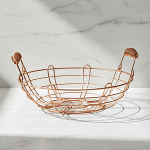 Elegant High Quality Metal Handpicked Fruit <b>Basket</b> <b>with</b> Fresh Fruits for Everyday Use Width 26.67cm Height 9.53cm - Product Image 2