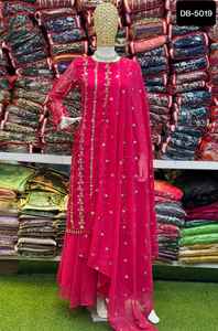 Tenue de mariage pakistanaise longue fausse georgette Readymade Sharara costume avec Duapatta ensemble pour mariage et festival fonction porter robe - Product Image 6