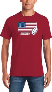 T-shirt unisexe 100% coton drapeau rugby balle sport athlétisme jeux d'été porter drapeau de football balle-pour unisexe Fit - Product Image 4