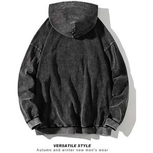 Sudaderas con capucha logotipo personalizado peso pesado Vintage lavado Sudadera con capucha para hombre de talla grande lavado ácido Sudadera con capucha 2026 nueva llegada sudadera para hombre - Product Image 3