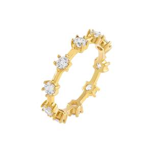 Anillo de Eslabones Cubanos con Diamante Solitario Personalizado, Joyería de Lujo de Alta Calidad para Mujer, Anillos de Boda, Anillo Chapado en Oro Real de 18k - Product Image 3