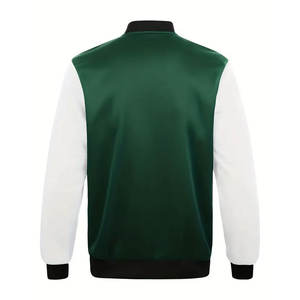 แจ็กเก็ตเบสบอลลำลองยืดได้เล็กน้อยเสื้อโค้ทแบบเย็บสีตัดกันทรงเข้ารูปปกติเสื้อกันลมฮิปสเตอร์สำหรับฤดูใบไม้ผลิ - Product Image 3