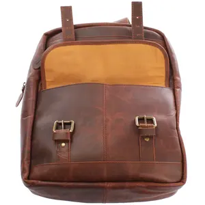 Rich Waxy Brown Leather Crossbody <b>Bag</b> Geometric Pattern <b>Waterproof</b> Zipper Closure Adjustable Straps Classic Appeal - Product Image 5