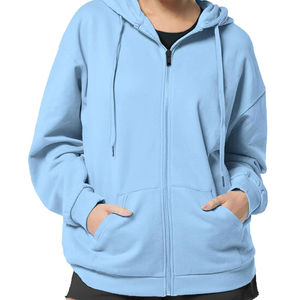 High Quality Custom Logo Cotton <b>Long</b> <b>Sleeve</b> <b>Plain</b> Crop <b>Top</b> Breathable Women Hoodie for Gym Clothing Casual Women Hoodie - Product Image 4
