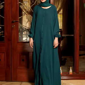 Robe Abaya à manches courtes de haute qualité personnalisée pour femmes, respirante, grandes tailles, OEM disponible pour les saisons automne/hiver, logo personnalisé - Product Image 1