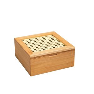 Minimal wooden storage box <b>with</b> double <b>lid</b> modern organizer container decorative keepsake holder multipurpose natural wood case - Product Image 2
