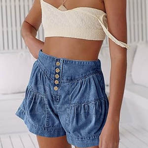 Meilleure vente à l'extérieur de shorts en jean pour femmes vêtements à la mode shorts en jean pour femmes en matériau durable pour adultes - Product Image 3