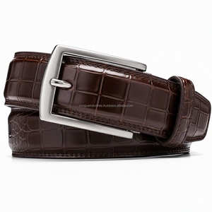 Ceintures en cuir de vachette véritable suédé de haute qualité pour hommes, légères, durables, avec boucle en alliage, fournisseur en gros - Product Image 5