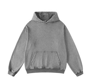 Nouvelle mode de sweat à capuche pour homme vierge, de couleur unie, de poids lourd, de haute qualité, sweat à capuche surdimensionné à épaules tombantes, délavé à l'acide avec fermeture éclair pour homme - Product Image 3