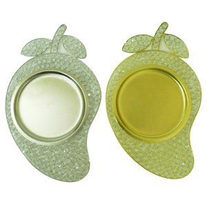 Juego de 2 Platos Decorativos de Metal para Postres, Platos de Presentación para Hoteles de Lujo - Product Image 1