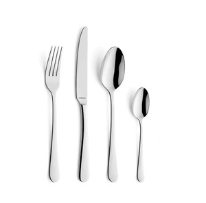 Ensemble de 4 couverts en acier inoxydable au Design contemporain, forgés à la main et polis miroir par Axiom Home Accents, Offre Spéciale - Product Image 4