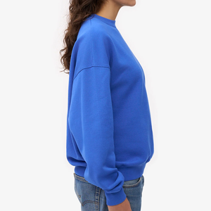 Sweat-shirts en molleton tissé surdimensionnés pour femmes, personnalisés avec broderie sur le devant, en coton/polyester, style streetwear à épaules tombantes, vente en gros - Product Image 3
