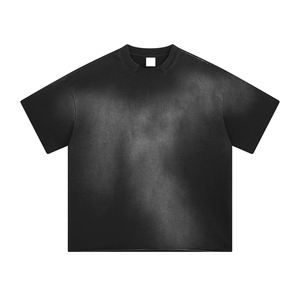 เสื้อยืดคอกลมธรรมดาสำหรับผู้ชายเสื้อยืดผ้าฝ้ายฟอกสีสไตล์วินเทจสำหรับผู้ชายปรับแต่ง300gsm ได้ - Product Image 2