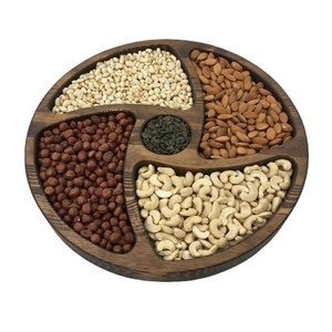 Bol à Fruits secs classique pour maison hôtel Restaurant ustensiles de cuisine vaisselle dattes bol marron couleur bois naturel fini plateau et bol - Product Image 1