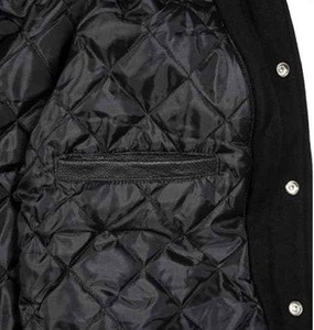 Sportswear With Real Leather Sleeves Letter Pattern Men's College Baseball Style Varsity CollegeBaseballjacket for men - Product Image 5