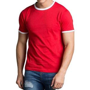Camiseta Ringer de cuello redondo para hombre a precio de fábrica, ropa de hombre de talla grande, estilo callejero, manga corta - Product Image 1