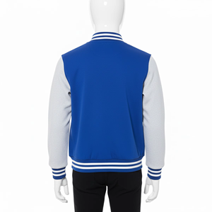 Chaqueta universitaria de chenilla Lisa personalizada para hombre, chaqueta de béisbol de cuero Pu con bordado de parche de alta calidad - Product Image 3