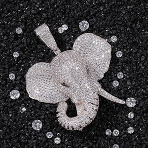 Pendentif de laboratoire certifié en argent sterling 925 VVS Diamond Custom Hip Hop Style Animal Face Fine Jewelry - Product Image 1