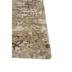 พรมขนสัตว์และไหมไผ่ถักมือสีเบจและสีน้ำตาลลายแบบนามธรรมสำหรับห้องนั่งเล่นวัยรุ่นหรือทางเดิน-Esk-439 - Product Image 4