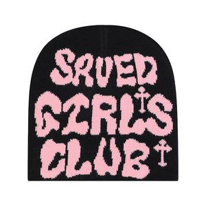 Sur mesure avec lettre Jacquard tricoté personnalisé votre Logo revers sport Jacquard tricoté Beanie mode hiver jacquard Beanie - Product Image 2