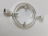 Composants de bijoux faits à la main de haute qualité, écologiques et personnalisés en argent sterling 925, pendentif à cadre ouvert de 20 mm