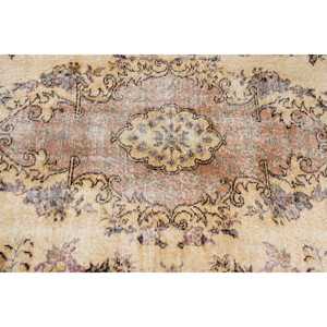 4x5.8 ft Accent Turkish Rug, Vintage Rug, <b>Brown</b> Purple Check <b>Wool</b> Rug - Product Image 5