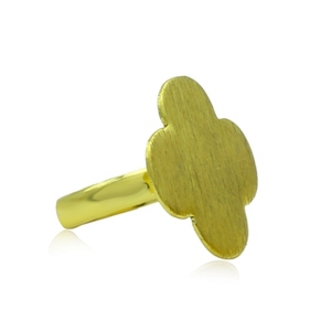 Anillo de latón vintage con incrustaciones de piedras preciosas, chapado en oro de 18 quilates, joyería infantil de moda para regalo, engaste de garra - Product Image 2