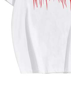 Camiseta Personalizada para Hombre, Blanca, con Estampado Gráfico de Terror, Estilo Gótico, Urbano, de Algodón, Manga Corta, Corte Holgado, Informal - Product Image 5