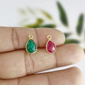 Pendentif en forme de poire en pierre précieuse rubis, pendentif à breloques en pierre précieuse pour la fabrication de bijoux - Product Image 5