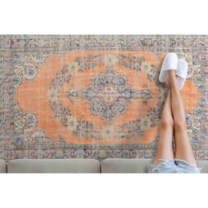 Custom Floral Oushak <b>Rug</b>: Turkish Accent <b>Rug</b>, Office Decor,<b>Chenille</b> <b>Rug</b> - Product Image 2