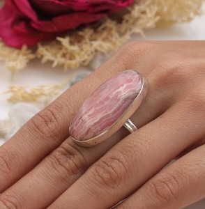 925 Sterling Silver Handmade Gemstone Rhodo Chrosite Spinner <b>Ring</b> Jewelry 925 Stamped Natural Designer Best Quality Jewelry - Product Image 3
