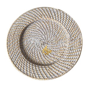 Placa de cargador de comida de ratán clásico, placa de cargador tejida hecha a mano de diseñador de Pattan de nueva apariencia para vajilla, utensilios de cocina de boda - Product Image 3