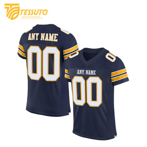 Vêtements de sport imprimés partout Chemises de football classiques vintage Maillot de football personnalisé T-shirt de football à col en V pour hommes - Product Image 1