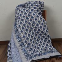 Edredón Kantha 100% Algodón Estampado a Mano, Colcha India Rajai, Tamaño Queen, Ecológico, Lavable, Suave