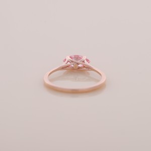 Bague solitaire en or rose jaune et blanc massif 9K avec diamant rose marquise de 0,64 ct, bijoux fins pour femmes - Product Image 4