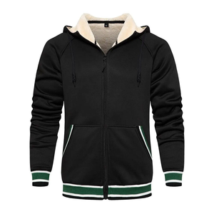 Sudaderas con capucha de lana con cremallera sólida de invierno para hombre, mezcla de poliéster/algodón de alta calidad, Sudadera con capucha de nuevo diseño hecha en Pakistán, precio al por mayor - Product Image 1