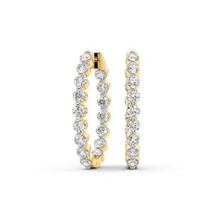 Aros Clásicos Redondos con Diamantes Cultivados en Laboratorio, 1 Ct Tw, Color F-G, Claridad VS, Oro Sólido de 14K, Ideales para Combinar con Casi Cualquier Prenda a Diario - Product Image 1