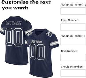 Vêtements de rue personnalisés Chemises à la mode Broderie Design Logo Mesh Crop Maillot de football américain - Product Image 3