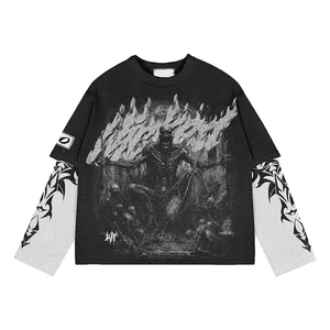 เสื้อยืดแขนยาวผ้าฝ้าย100% ลายกราฟิกผ้าเทอร์รี่พิมพ์ลายตามสั่งสำหรับ280gsm - Product Image 2