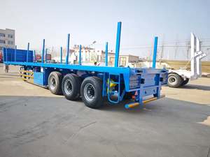 Semirremolque de Acero Azul con Laterales Abatibles, Tres Ejes, para Transporte de Contenedores y Carga a Granel - Product Image 1