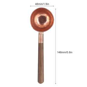 Juego de Cucharas de Cobre Puro Chapadas en Oro de Diseño de la Colección Royal con Mango Largo de Madera, Textura Brillante, Decoración para Mesa de Comedor de Boda - Product Image 2