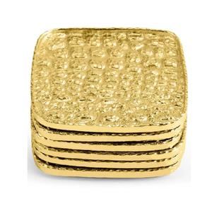 Ensemble de sous-verres en métal doré de luxe avec support artistique inspiré de la roche Sous-verres décoratifs pour boissons pour la maison et le bureau - Product Image 4