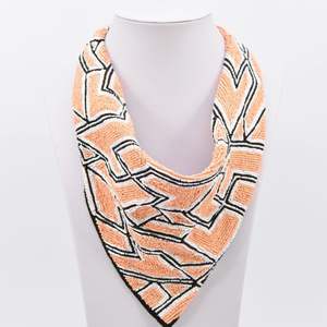 Collier écharpe broderie perles de rocaille Collier écharpe perles de rocaille artisanales Collier écharpe perles brodées - Product Image 5