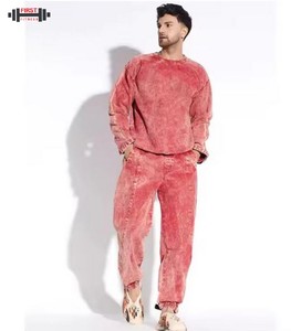 Men's Winter Black Cotton Acid Wash Custom Made High Quality Fleece Breathable Printed Hooded Regular <b>Tracksuit</b> Unique Design - Product Image 4