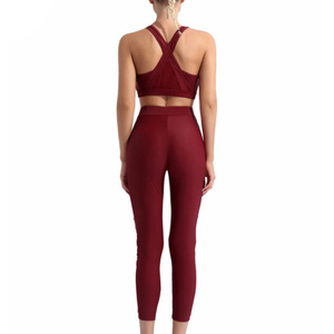 Ensemble de yoga pour femme 2024 de qualité supérieure, personnalisable, avec soutien-gorge de sport et leggings, vêtements de fitness sans couture et respirants - Product Image 3