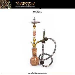 Mini Narguile de Mármol de Lujo Egipcio Farida, Tipo Curvo, Juego de Narguile con Acabado de Espejo de Latón, Accesorio para Fiestas en Caja - Product Image 2