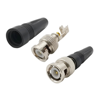Conector recto macho Bnc para cable coaxial giratorio Conector coaxial de enchufe sin soldadura para cámara CCTV