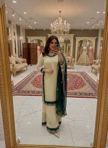 2026 SIE / Oferta de Nuevo Diseño, Traje Salwar Kameez de Tres Piezas en Tela Georgette Sintética Ultraligera para Novias o Mujeres - Product Image 2