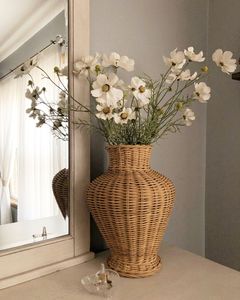 Cesta de maceta de cuerda de yute tejida a mano con soporte, diseño único, cesta de mimbre para interiores y exteriores hecha de hierro y ratán - Product Image 4